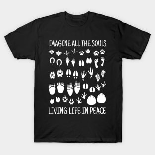 Imagine all the souls living life in Peace. (w) T-Shirt